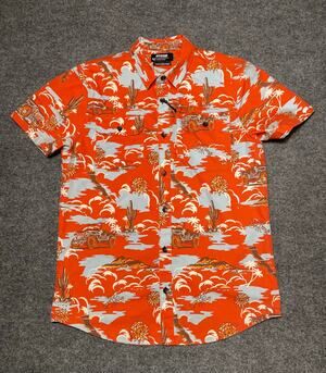 Off The Grid Shirt Orange Jeep Baja Ripstop Fishing Hiking Button Up 4x4 Men’s-M